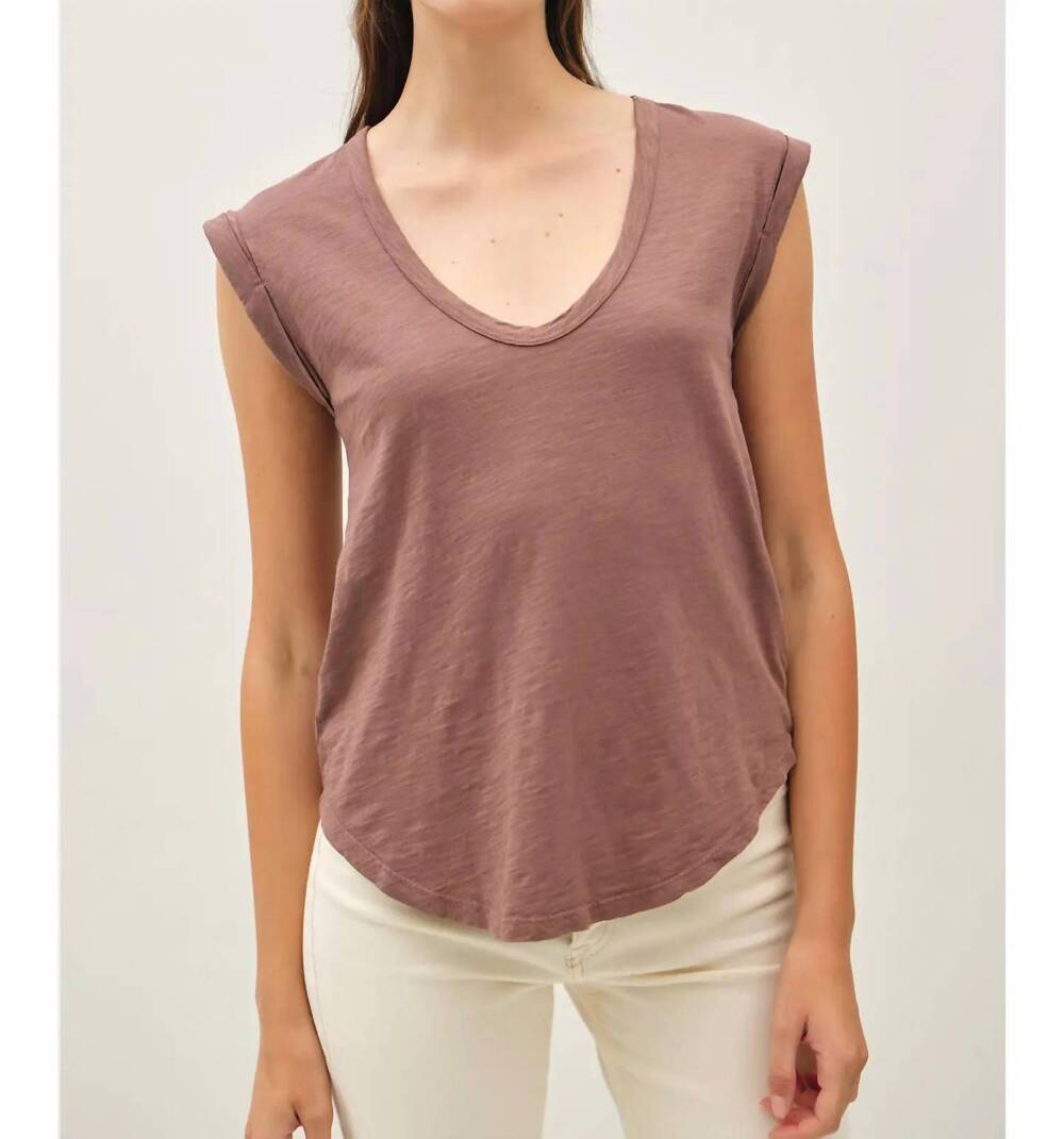 NEW BE COOL rhonnie cap sleeve top in chocolate